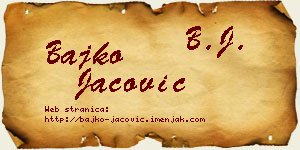 Bajko Jačović vizit kartica